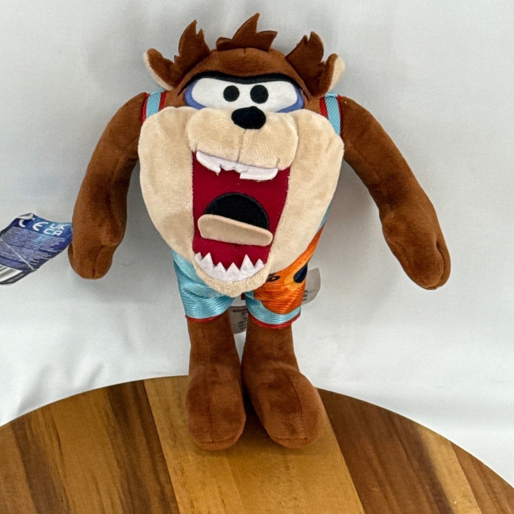 Space Jam Taz Plush Moose Toys 7in Brown Polyester Tune Squad Jersey